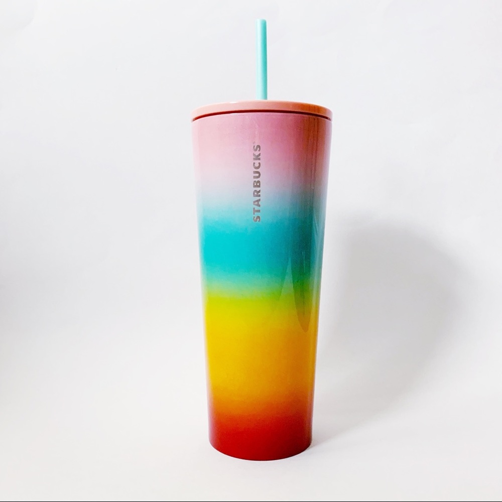 New Starbucks 2019 Rainbow Reusable Cup Tumbler - Picture 1 of 4